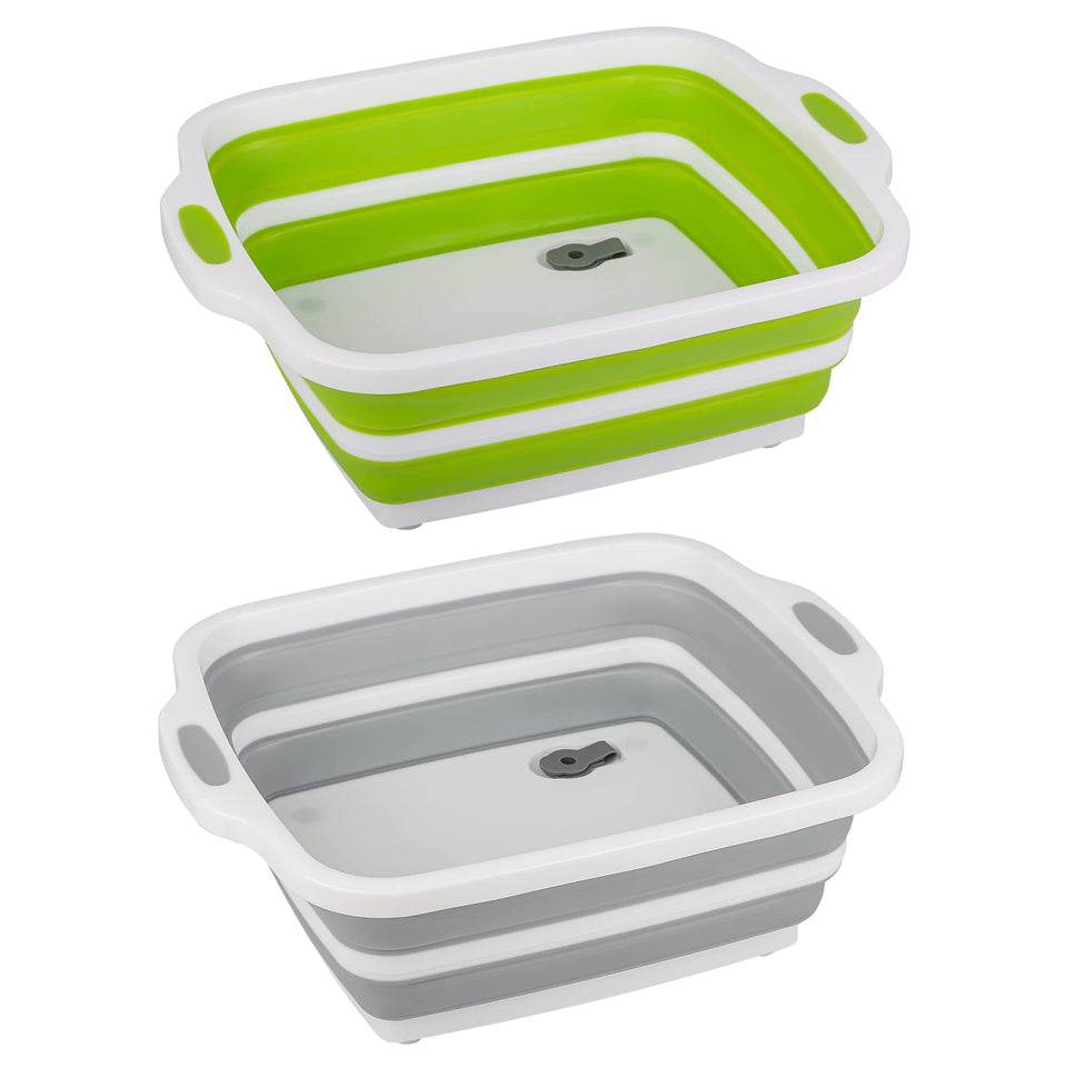 Tiawudi 2-pack collapsible cutting board grey with draining hole for space-saving prep