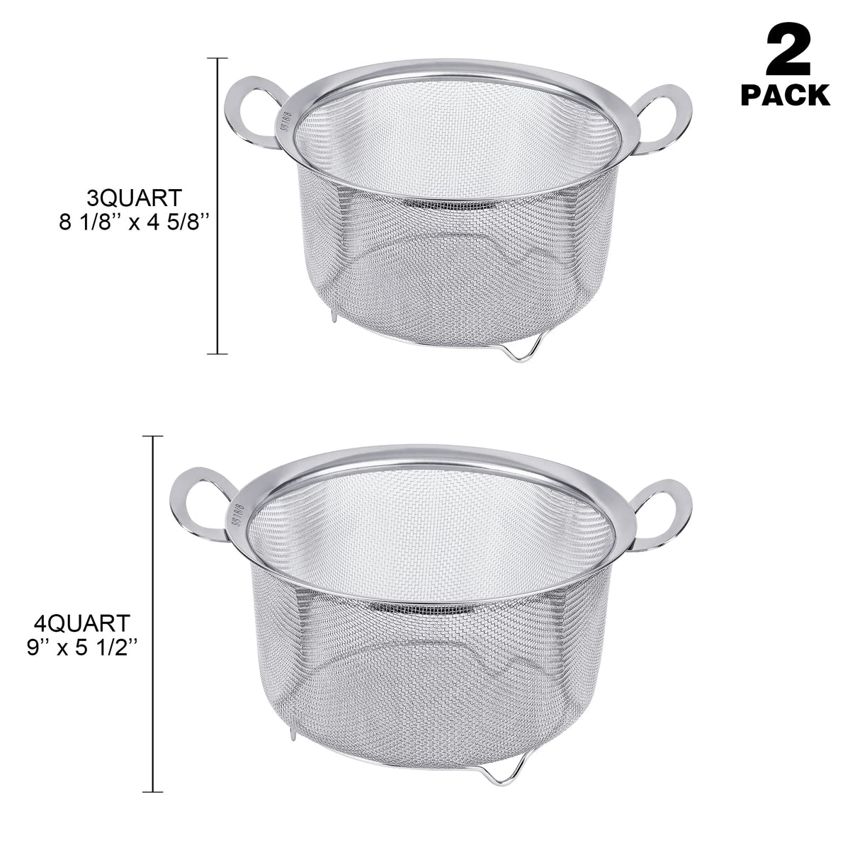 Tiawudi 3-quart strainer with compact size ideal for rinsing vegetables.