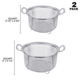 Tiawudi 3-quart strainer with compact size ideal for rinsing vegetables.
