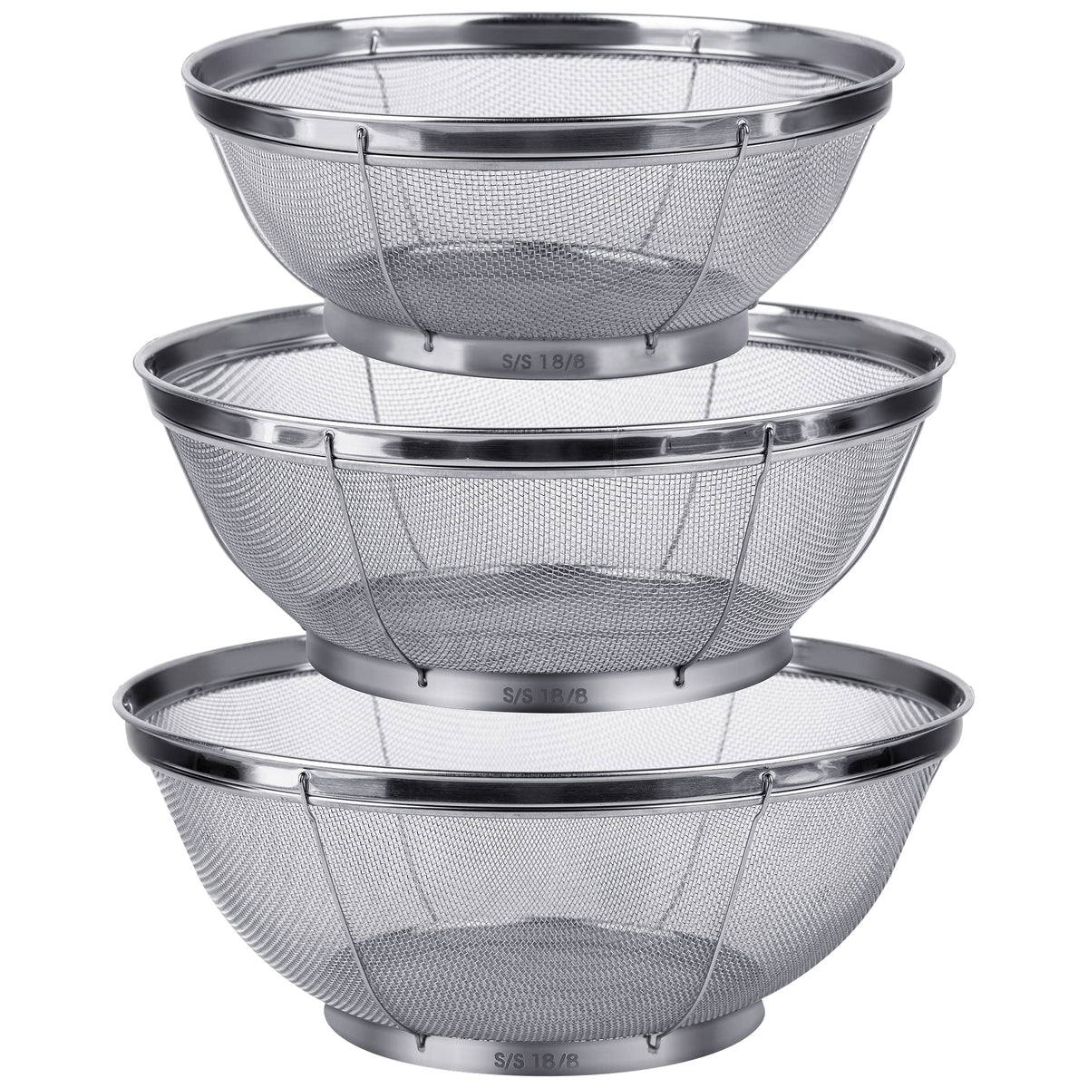 Tiawudi 5-quart large strainer for quick pasta draining and vegetable rinsing.