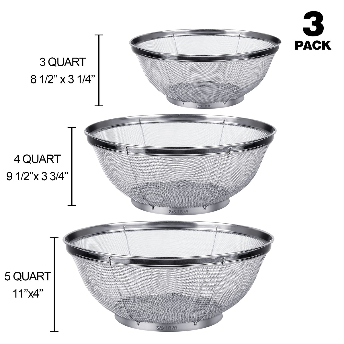Tiawudi 3-quart small strainer perfect for rinsing delicate fruits.