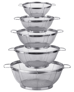 Tiawudi 5-pack colander set with handles for easy draining