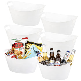 Tiawudi 6-pack oval storage tubs set keeps pantry and crafts organized.