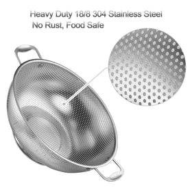 Tiawudi 6-Qt colander shown as dishwasher-safe and easy to clean