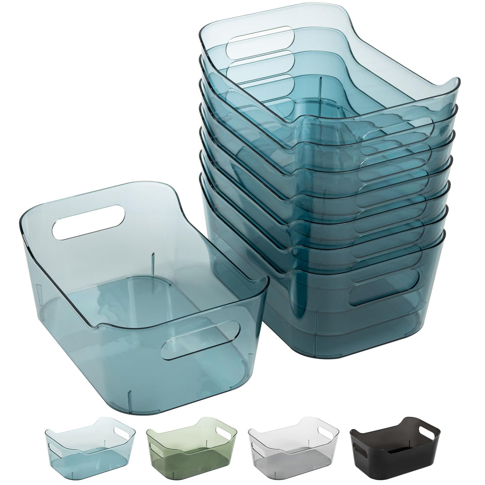 Tiawudi 8-pack clear pantry bins for organized food storage at a glance.