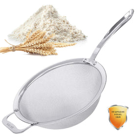 Tiawudi 9-inch mesh strainer with solid handle for easy draining and sturdy performance.