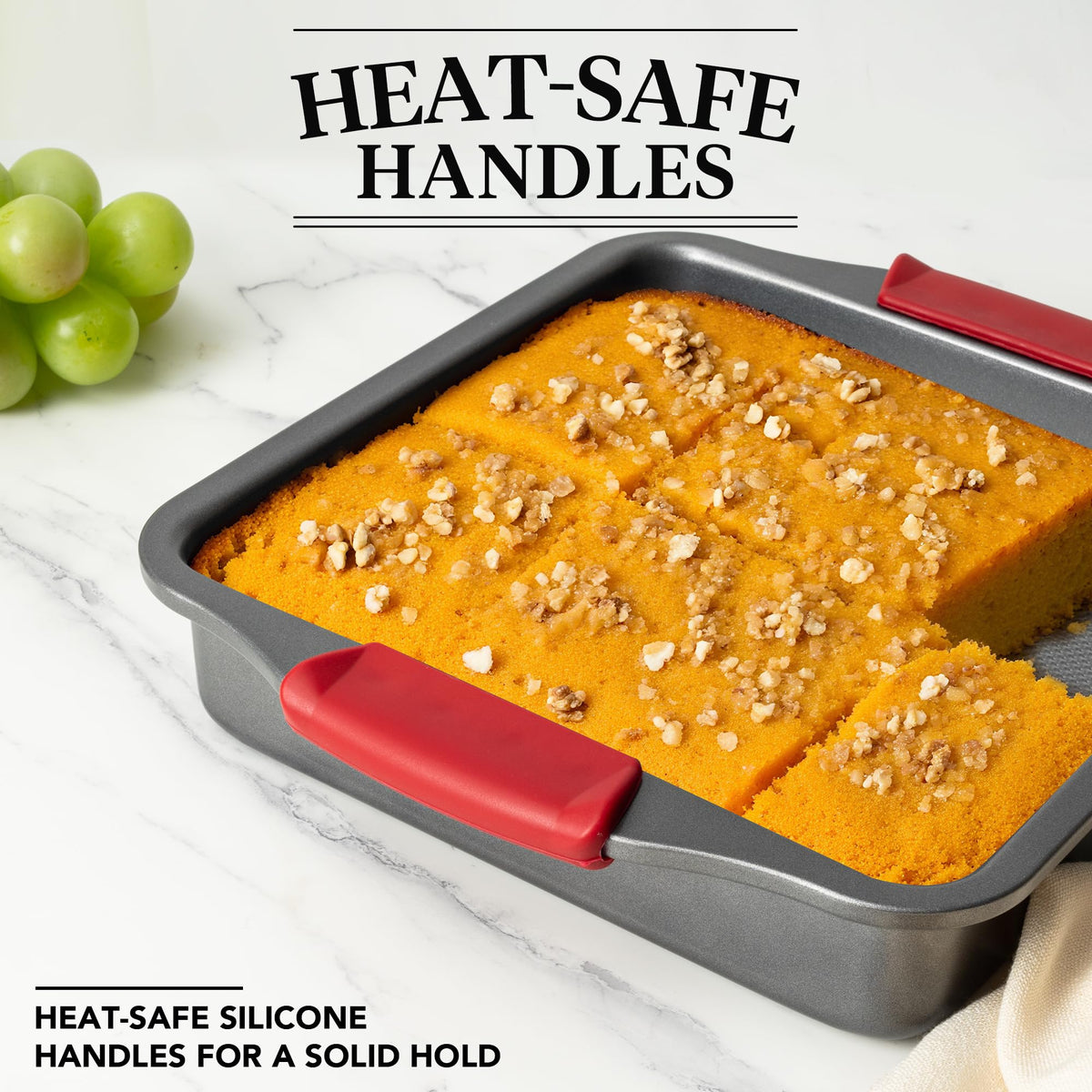 Tiawudi 9x9 inch pan with 2.3 inch depth for brownies and cakes.