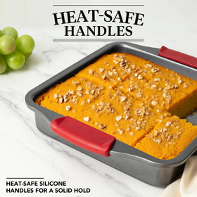 Tiawudi 9x9 inch pan with 2.3 inch depth for brownies and cakes.