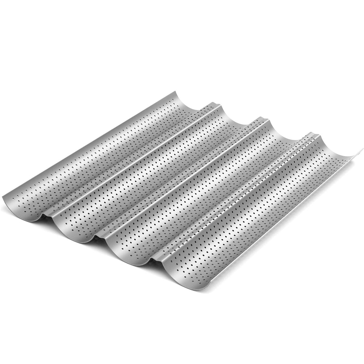 Tiawudi baguette pan perforated surface demonstrates air flow for crisp crust