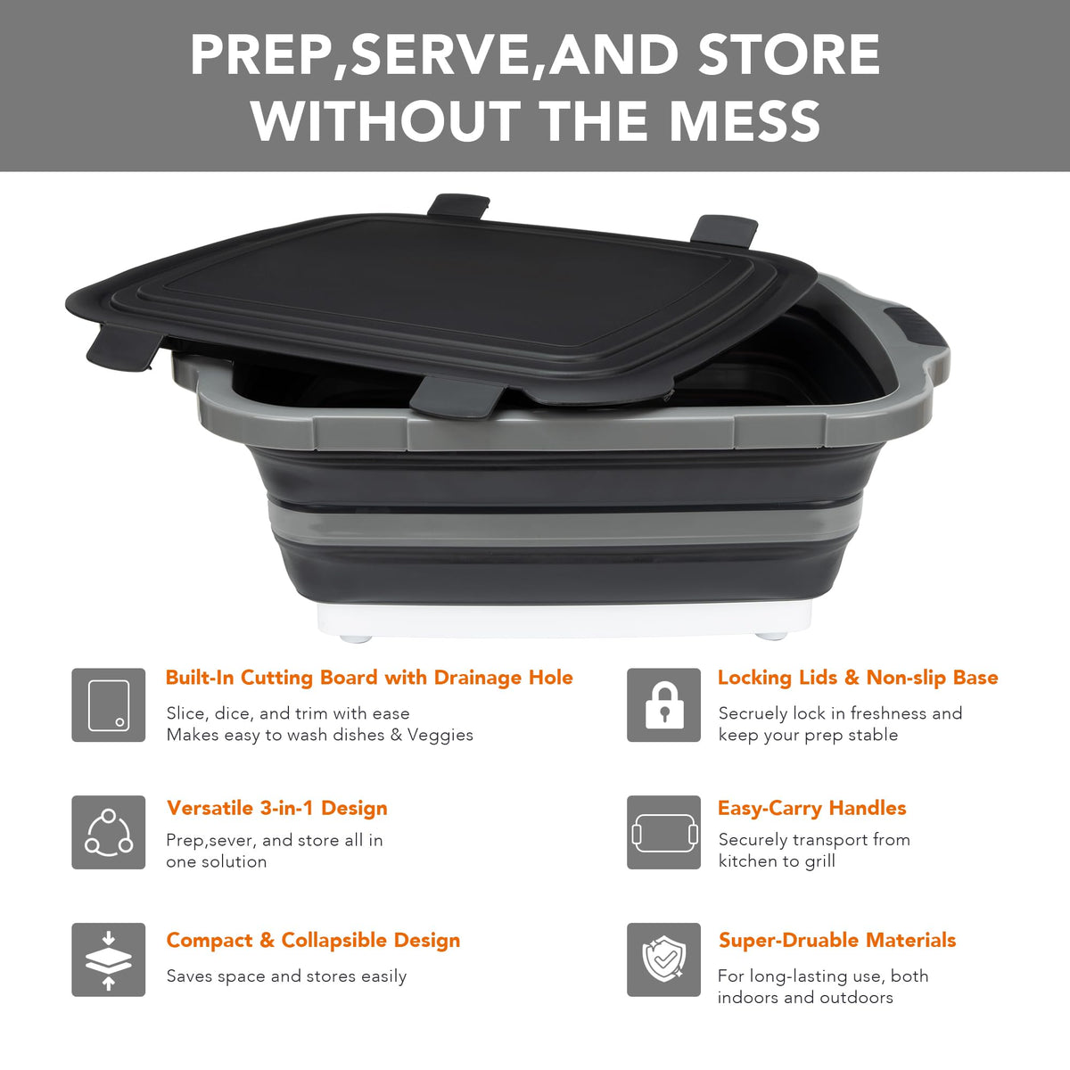 Tiawudi 3-in-1 sink feature supports washing, cutting, and drying.