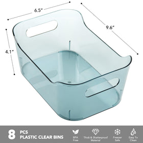 Tiawudi blue transparent bin highlights contents with a stylish, space-saving design.