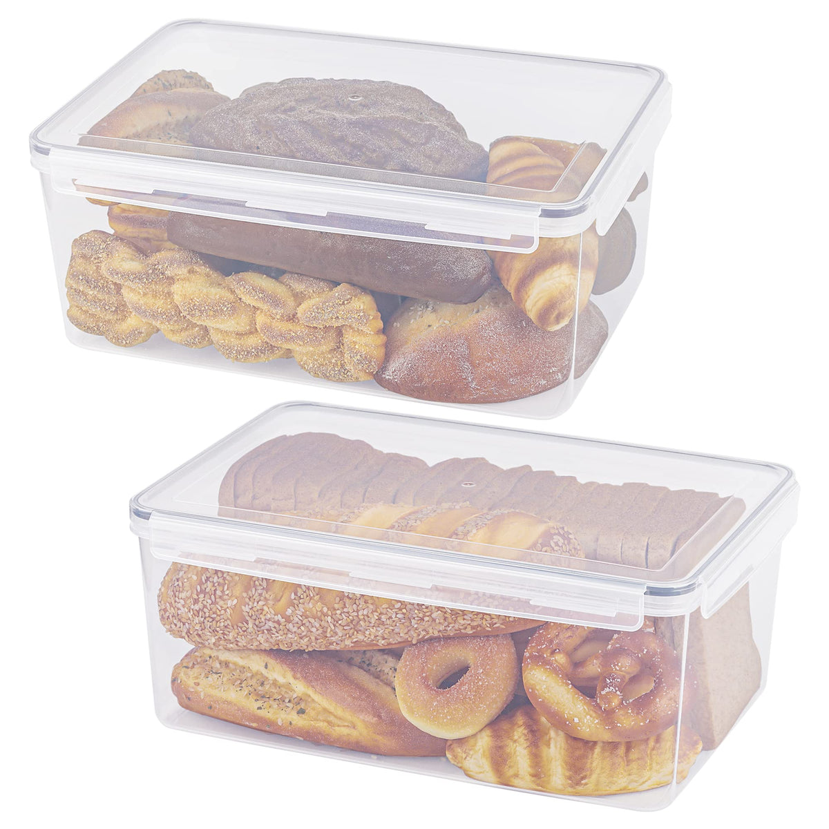 Tiawudi bread box front view on counter keeps loaves organized