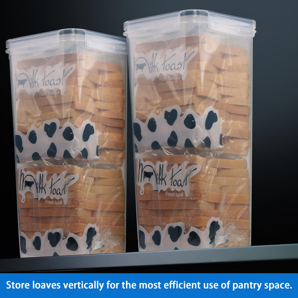 Tiawudi bread box dimensions show compact footprint on counter.