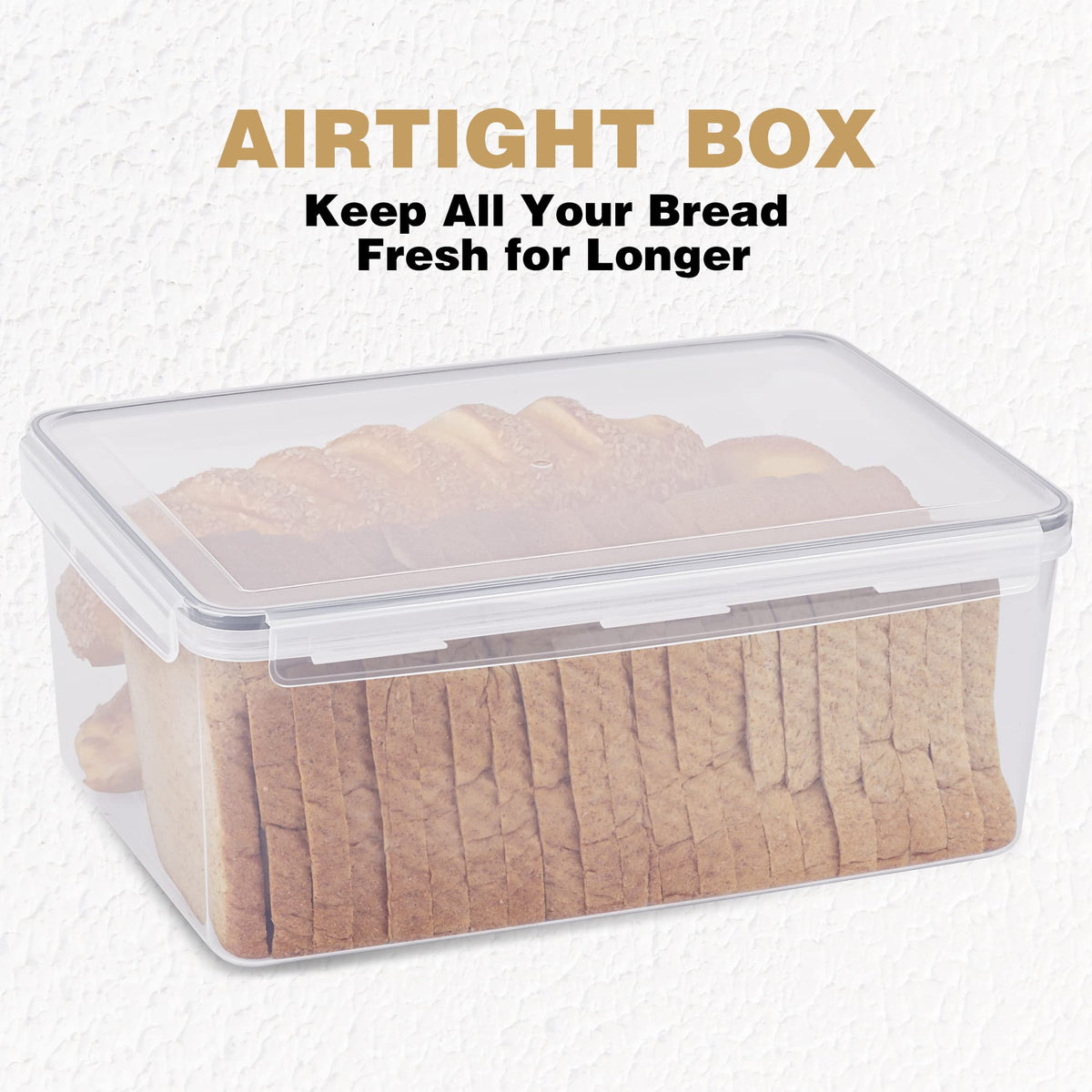 Tiawudi bread box four side locking lids secure contents