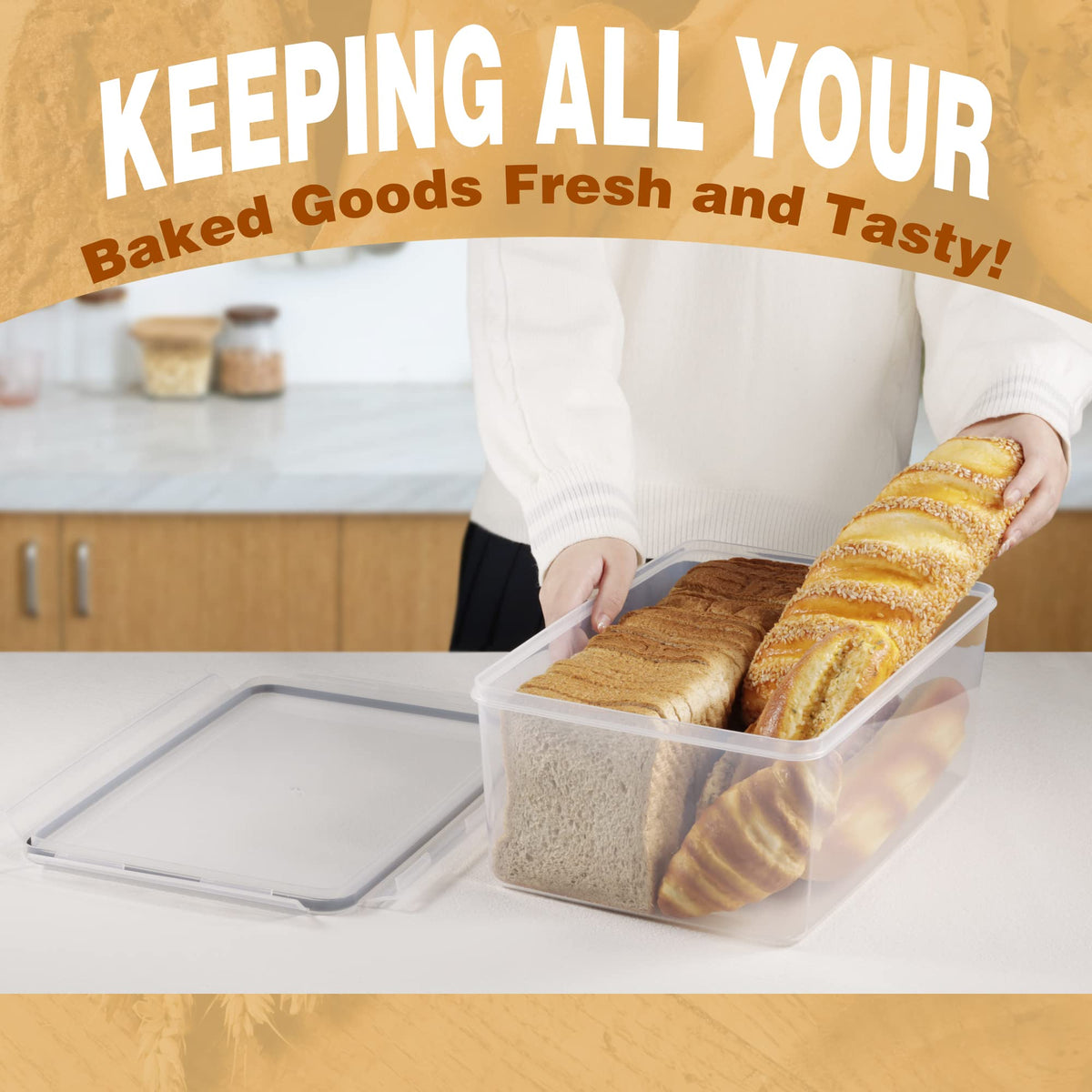 Tiawudi bread box 11L capacity fits loaves and bagels