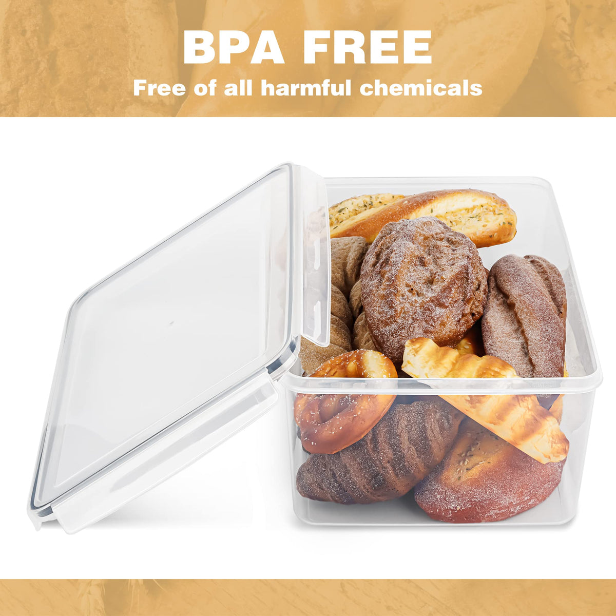 Tiawudi bread box silicone gasket provides moisture protection