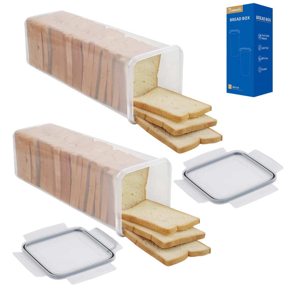 Tiawudi bread box two-pack on counter for organized freshness.