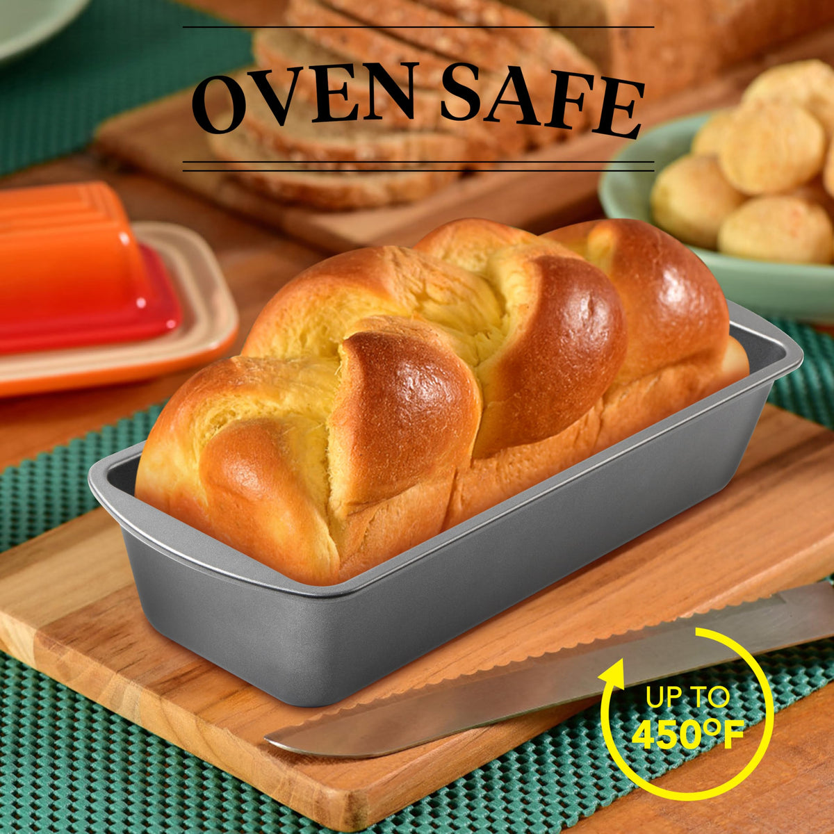 Tiawudi loaf pan oven safe to 450°F for versatile baking