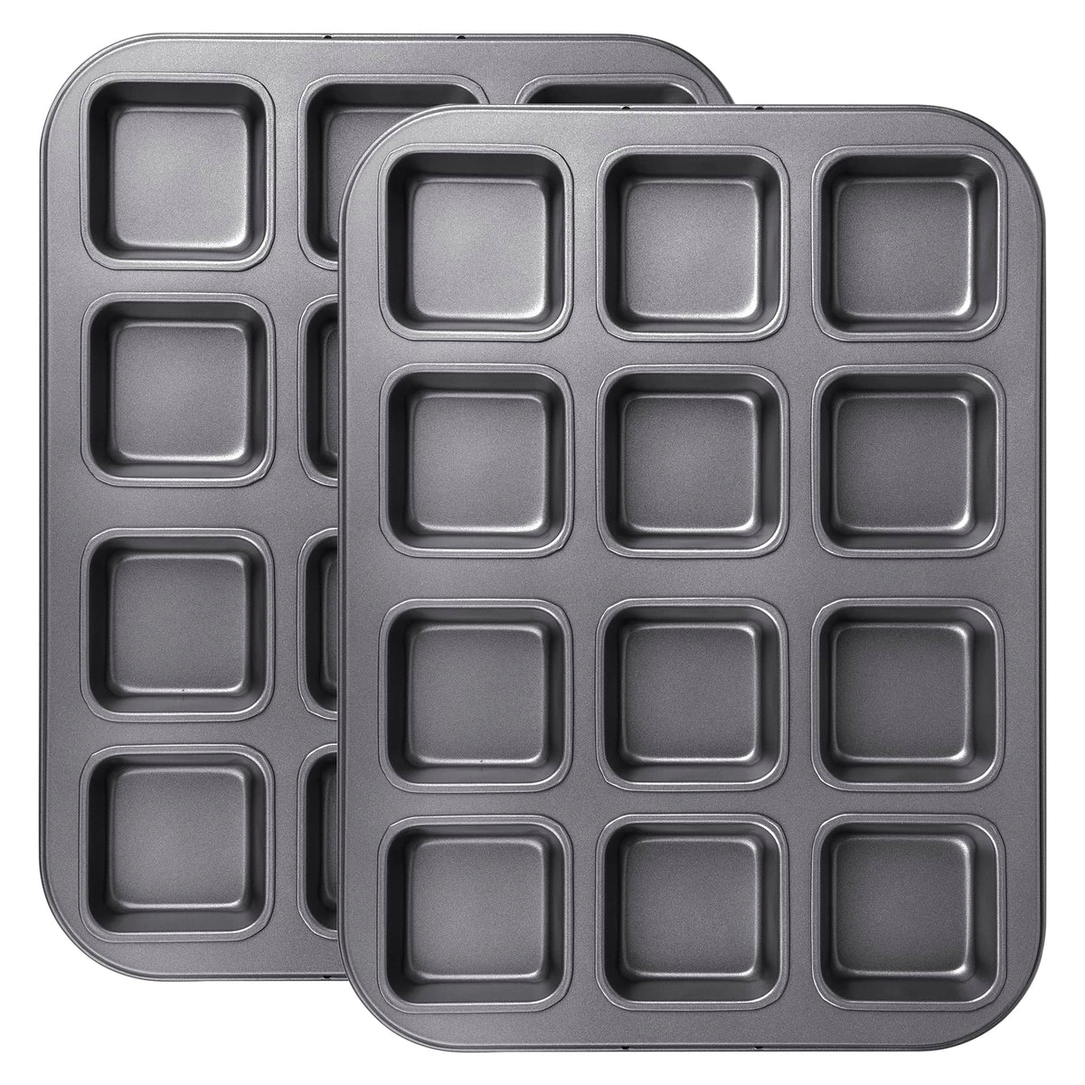 Tiawudi 12-cavity brownie pan set for two packs, ideal for batch baking.