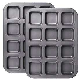 Tiawudi 12-cavity brownie pan set for two packs, ideal for batch baking.