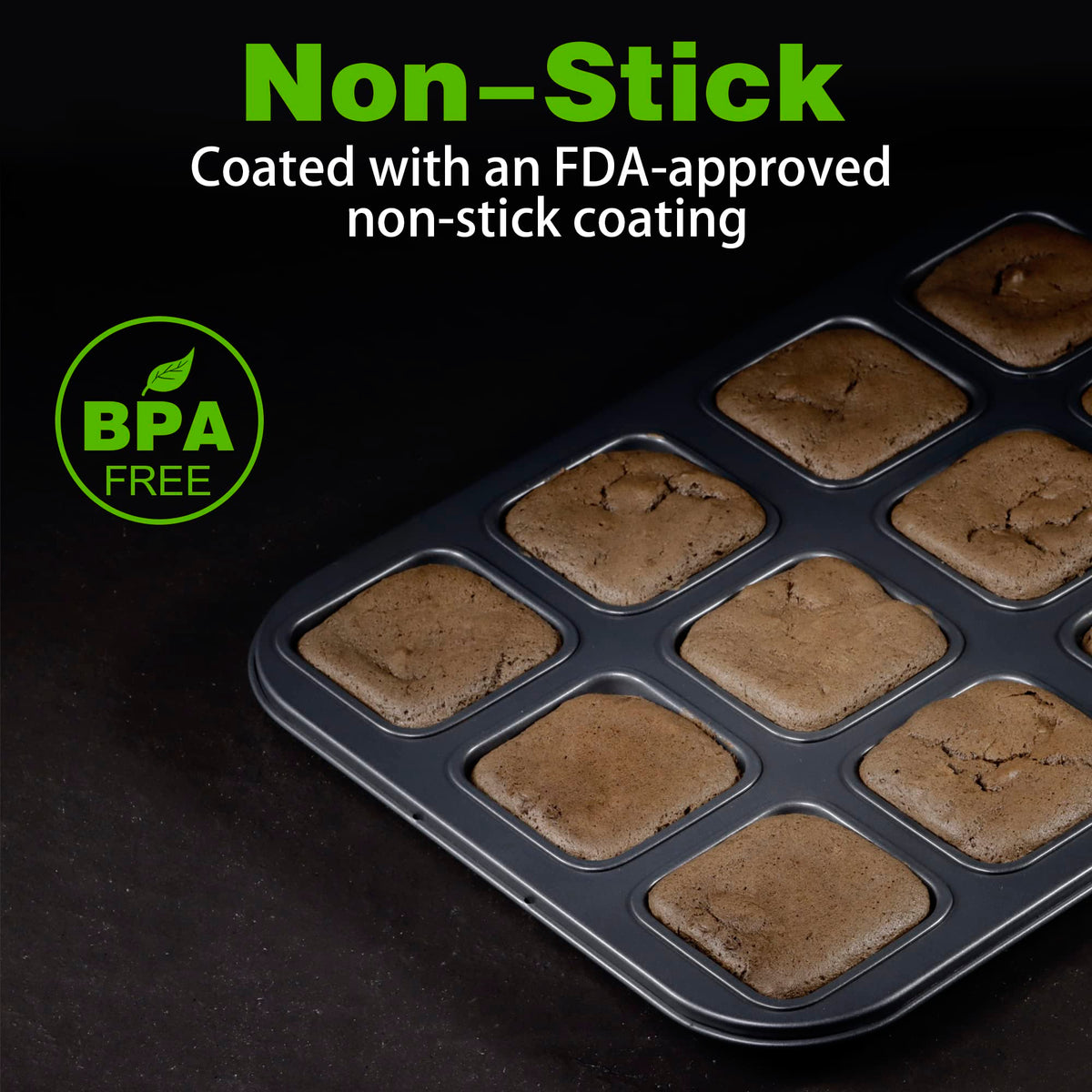 Tiawudi brownie pan oven-safe up to 450°F for versatile desserts.
