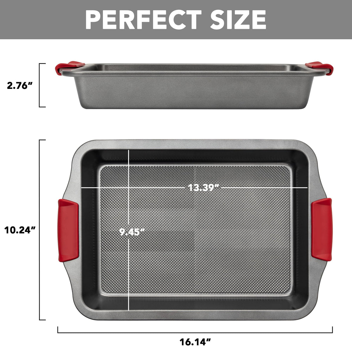 Tiawudi cake pan showing diamond texture base for quick heat distribution and release.