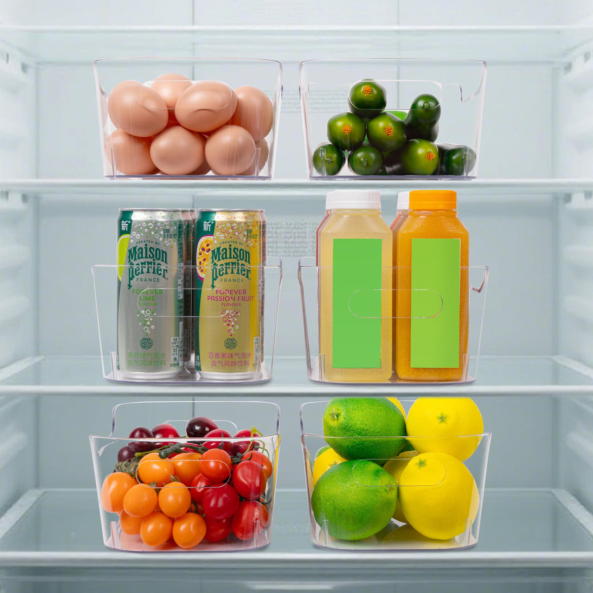 Tiawudi fridge storage bin helps organize produce and dairy with clarity.