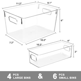 Tiawudi clear small bin stacked neatly for compact desk storage.
