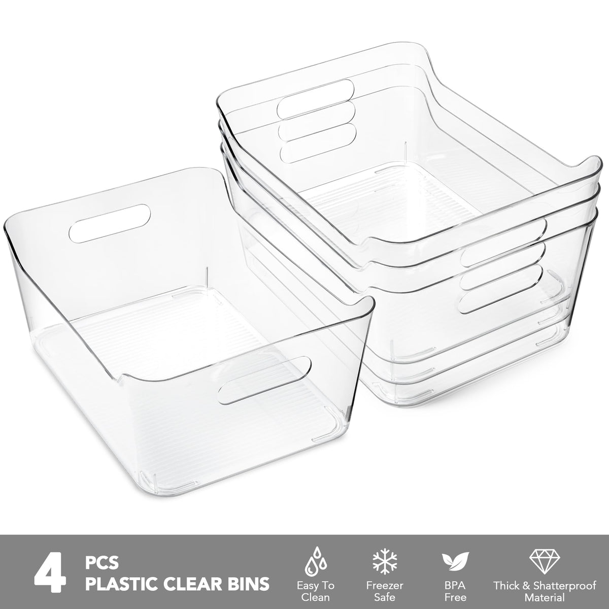 Tiawudi easy-grip design makes lifting and sliding bins effortless on shelves.