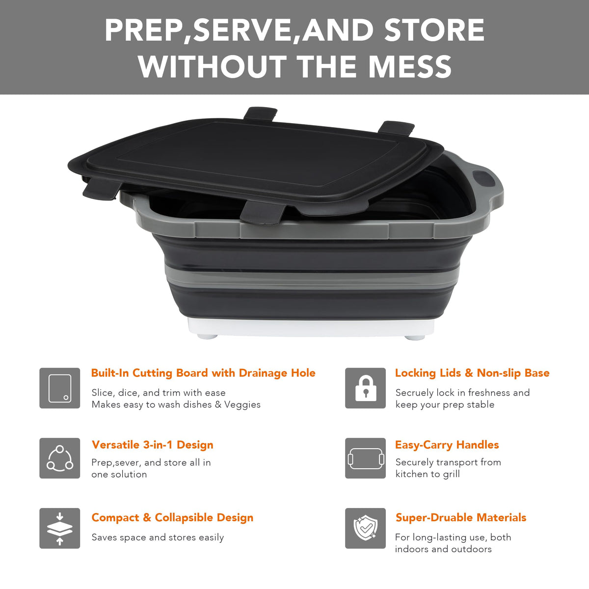 Tiawudi foldable camping sink with colander provides portable dishwashing on outings