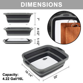 Tiawudi foldable camping sink with colander ideal for outdoor washing.