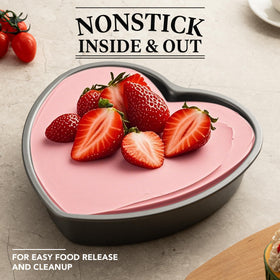Tiawudi heart cake pan is oven-safe up to 450F for versatile baking.