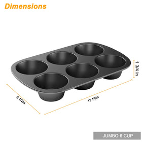Tiawudi jumbo muffin pan inside cups close-up highlights the nonstick release.