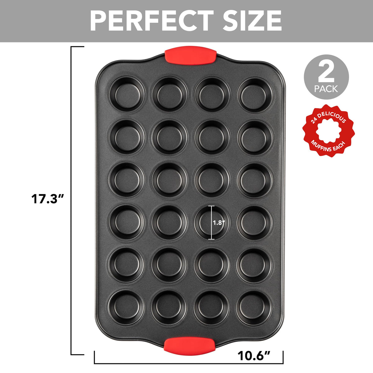 Tiawudi mini muffin pan showing even heat diffusion for consistency.