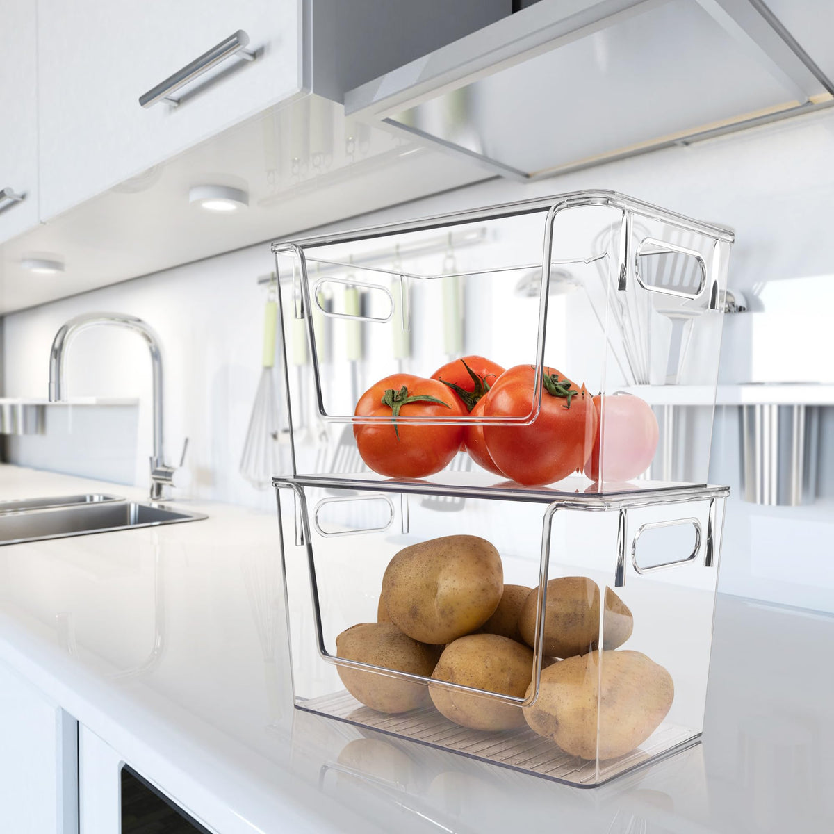Tiawudi durable shatterproof bin suitable for pantries and laundry.