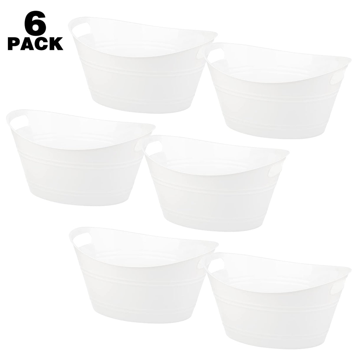 Tiawudi oval storage tub with compact 12.5 x 9.5 x 6.2 inch dimensions for easy stacking.
