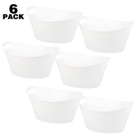 Tiawudi oval storage tub with compact 12.5 x 9.5 x 6.2 inch dimensions for easy stacking.