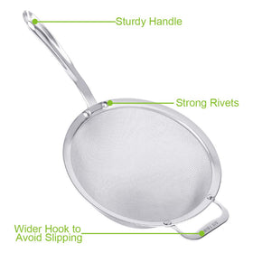 Tiawudi quinoa sieve for grains drains batches quickly with generous capacity.