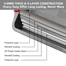 Tiawudi silicone grip handles offer secure, comfortable handling when loading and removing from oven.