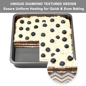 Tiawudi square cake pan set of 2 for convenient baking pair.