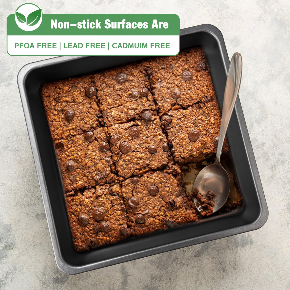 Tiawudi square cake pan oven-safe up to 450°F for versatile baking.