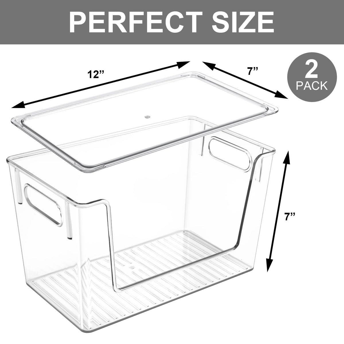 Tiawudi front-opening clear bin with lids supports dust-free pantry storage.