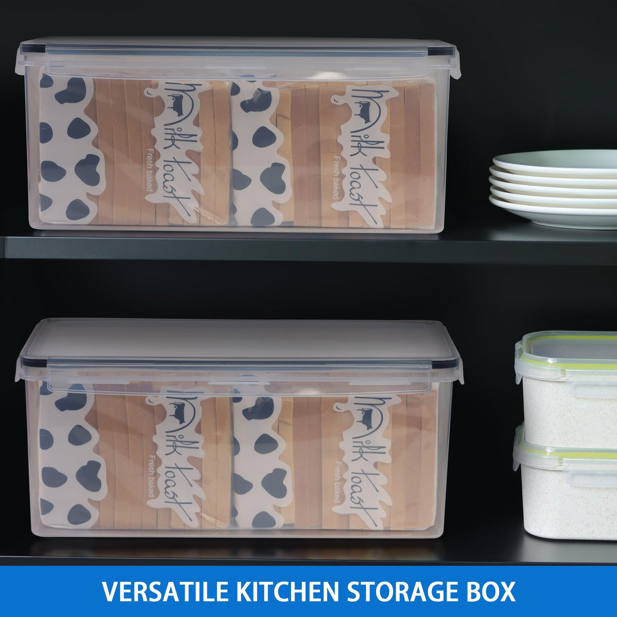 Tiawudi stackable bread box on counter saves kitchen space.