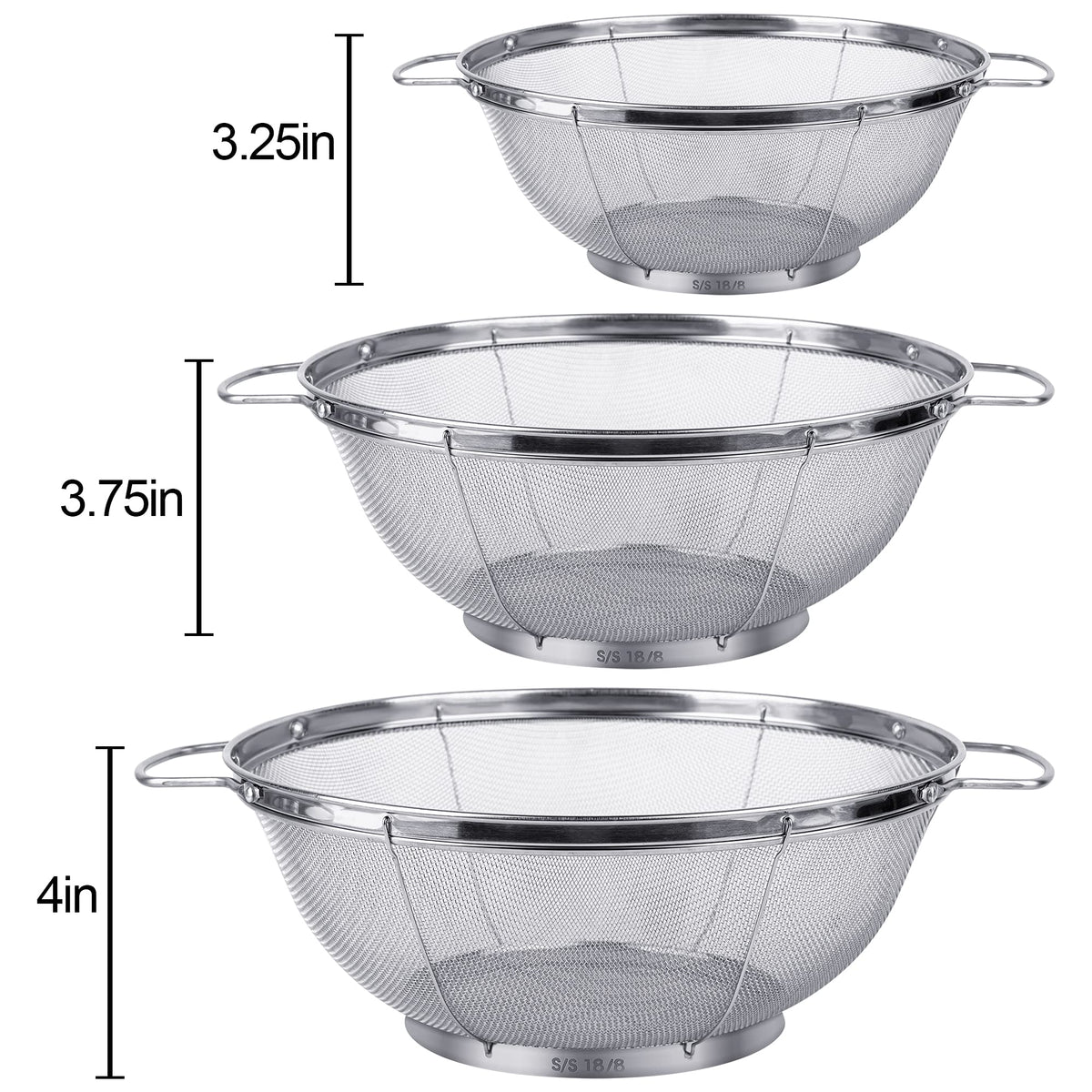 Tiawudi stainless steel mesh with riveted handles for durability.