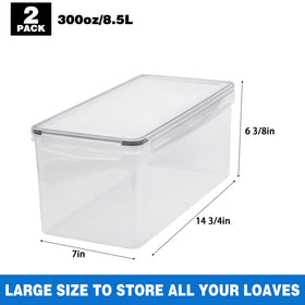 Tiawudi two-pack bread boxes with open lids for easy access.