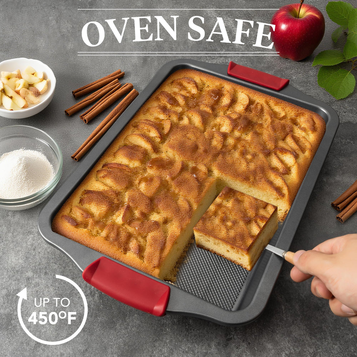 Tiawudi versatile baking pan handles brownies, cakes, lasagnas, and roasted vegetables.