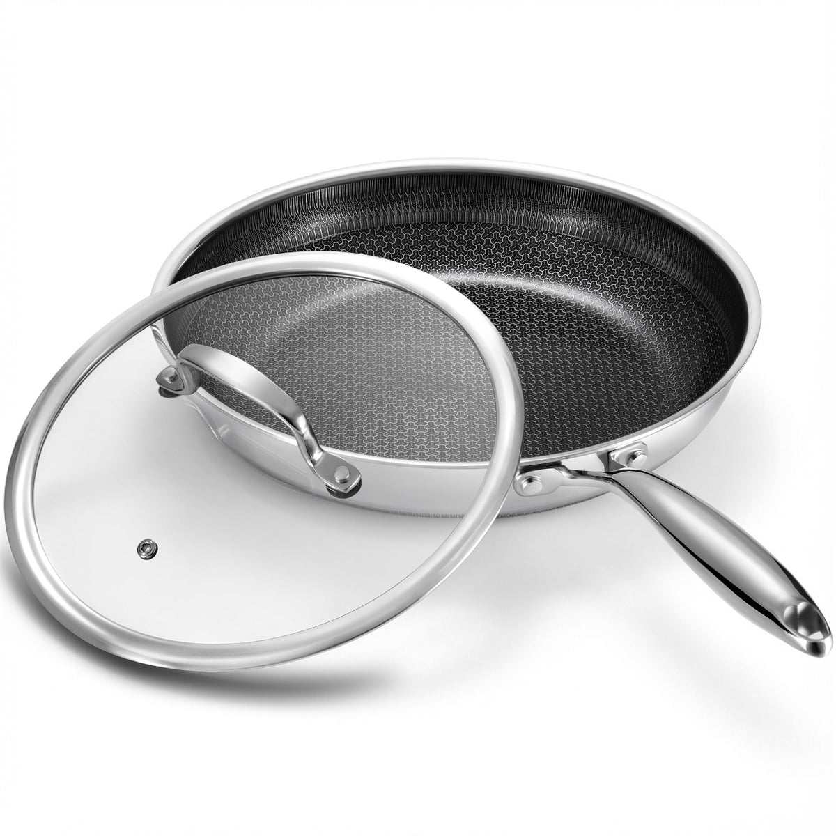 Tibbicc 8-inch pan with lid, all-in-one cookware for quick weeknight meals.