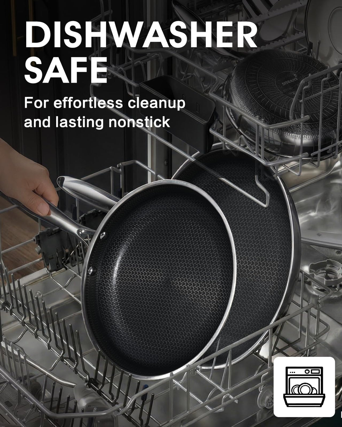 Tibbicc pan oven-safe up to 500°F for versatile finishing.