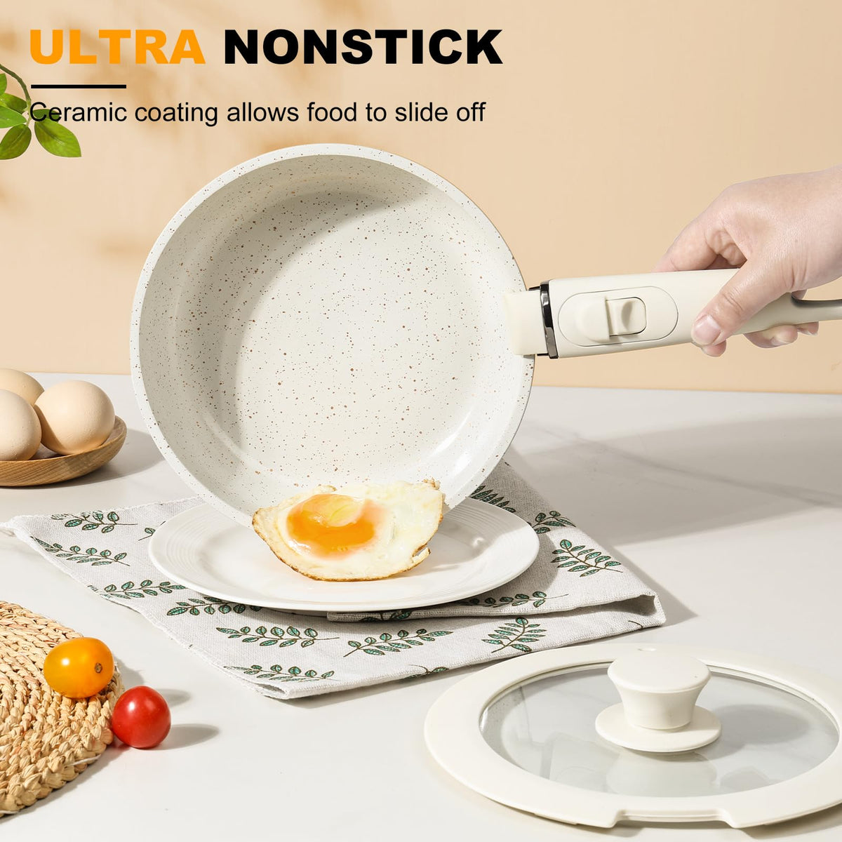 Tibbicc quick-release detachable handle enables versatile cooking surfaces.