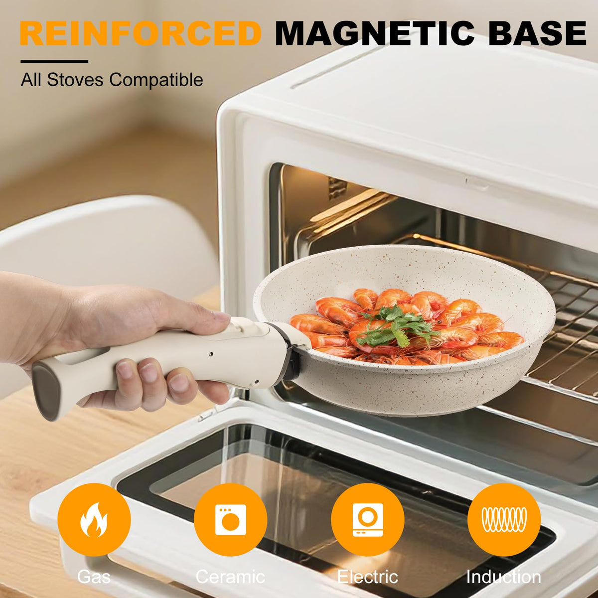 Tibbicc universal stove-top compatibility across induction, gas, electric, and halogen.